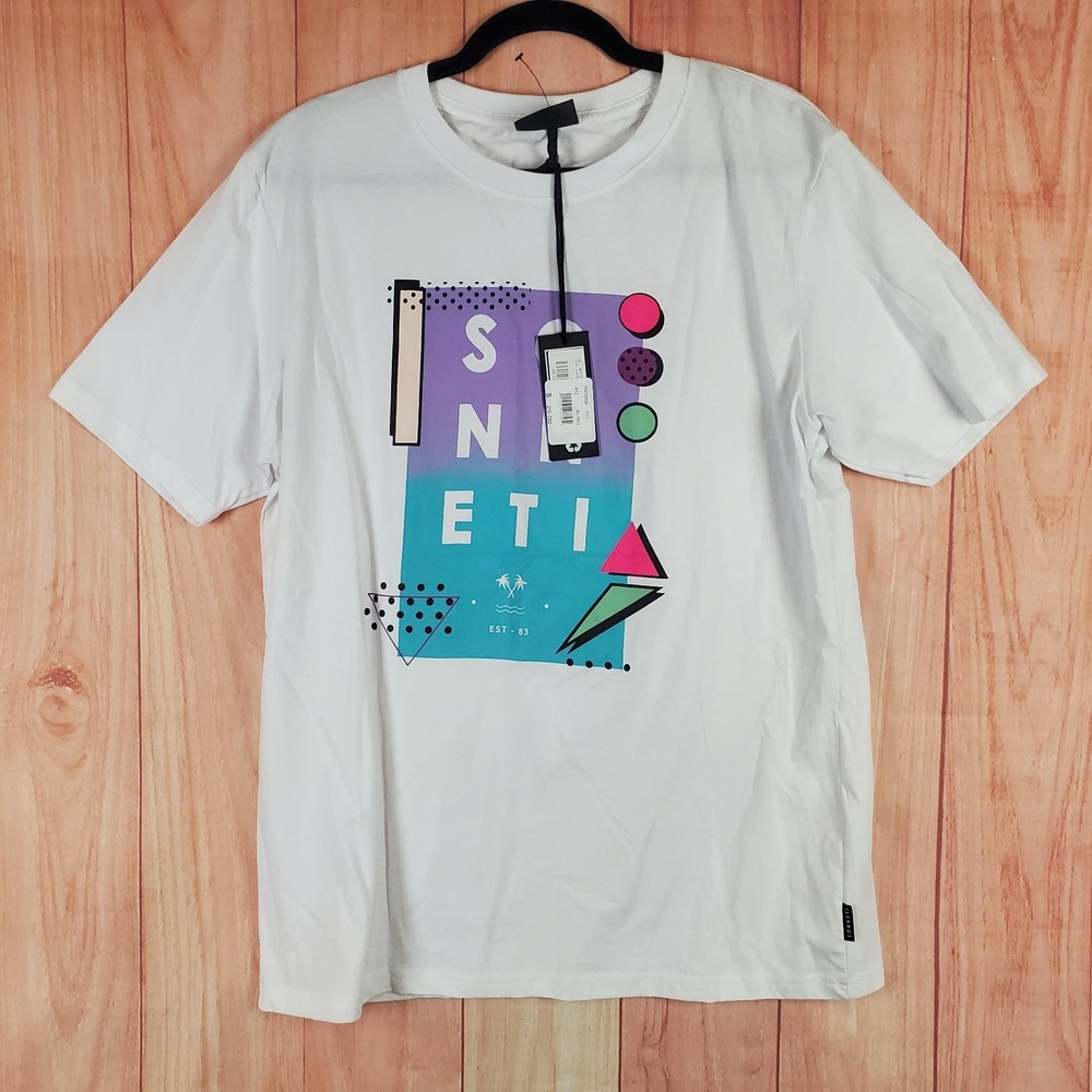 Sonneti London T Shirt Mens XL White Cotton Spellout Graphic Logo Everyday Wear